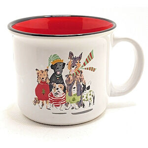 Christmas Dogs Mug 12oz Boston Warehouse Trading Co Cute Holiday Dog Sweater Cup
